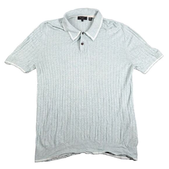 Ted Baker London Polo Shirt Womens Size 4 Viscose Linen Cotton - Picture 1 of 13